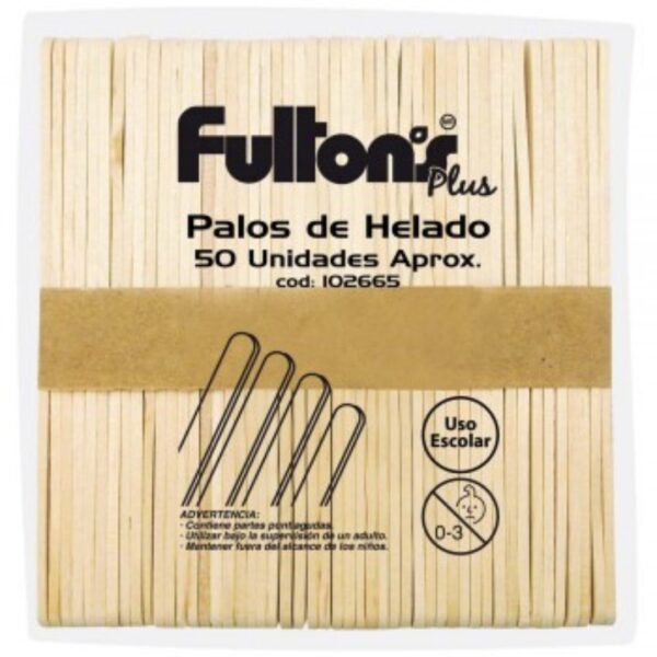 Palos de Helado Natural 50 U. APROX Fultons