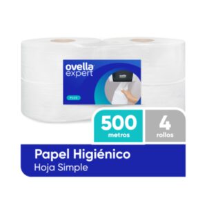 Papel Higiénico Ovella 4x500M Hoja Simple (para dispensador)