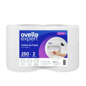 Toalla de papel 2x250M hoja simple Ovella (para dispensador)
