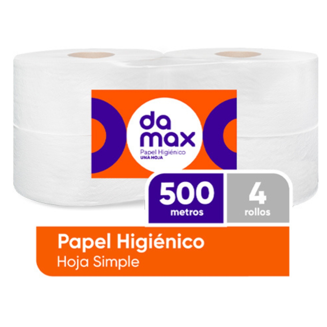Papel Higiénico Damax 4x500M Hoja Simple (para dispensador)